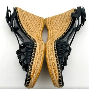 Stuart Weitzman Black and Tan Espadrilles